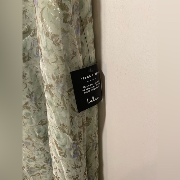 Lulu’s Dreamiest Desires Sage Green Floral Flutter Sleeve Maxi Dress - Picture 6 of 10